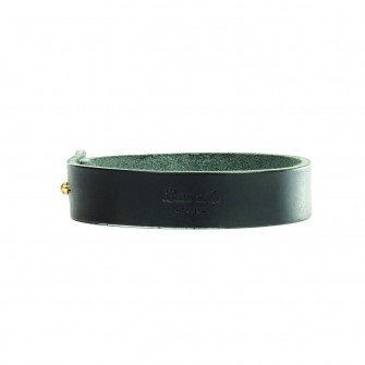 Black leather bike pant strap