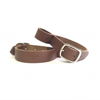 Brown leather bike water bottle holder