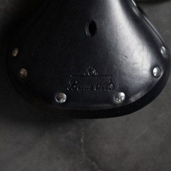 Black leather bike seat