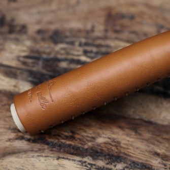 Pair of honey leather bike handles